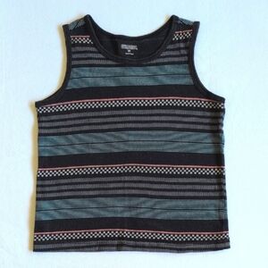 gymboree graphic multi striped black cotton summer tank top 2T toddler boys
